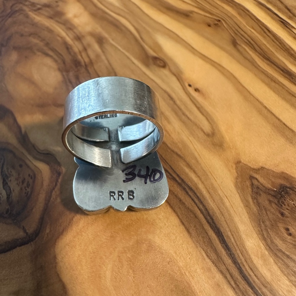 Royston Turquoise And Silver Statement Ring - image 5